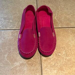Pink Suede Moccasin Driving Loafers | Cozy Slip-On | Size: EU 44 (10-11) NEW